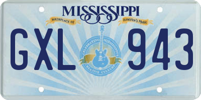 MS license plate GXL943