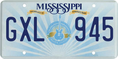 MS license plate GXL945