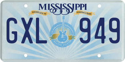 MS license plate GXL949