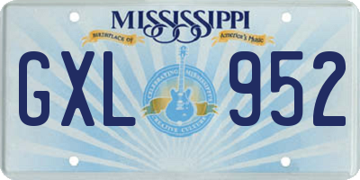 MS license plate GXL952