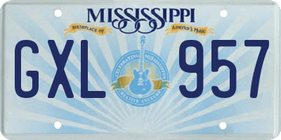 MS license plate GXL957