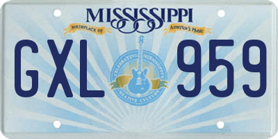 MS license plate GXL959