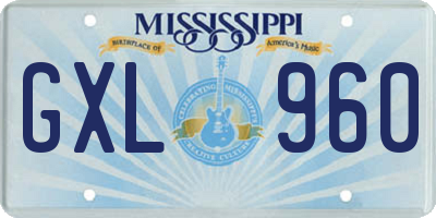 MS license plate GXL960