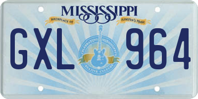 MS license plate GXL964