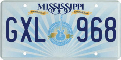 MS license plate GXL968