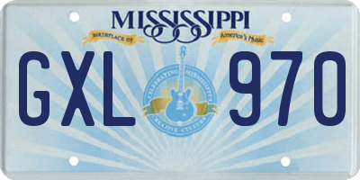 MS license plate GXL970