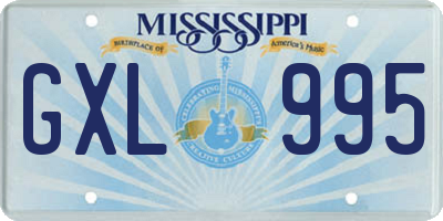 MS license plate GXL995
