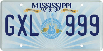 MS license plate GXL999