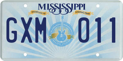 MS license plate GXM011
