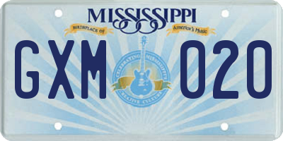 MS license plate GXM020