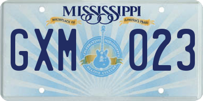 MS license plate GXM023