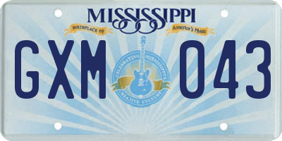 MS license plate GXM043