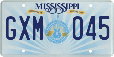MS license plate GXM045