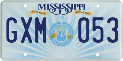 MS license plate GXM053