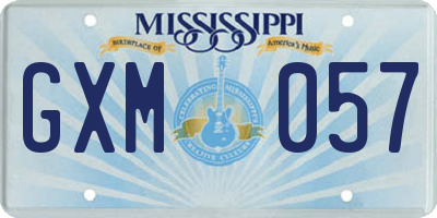 MS license plate GXM057