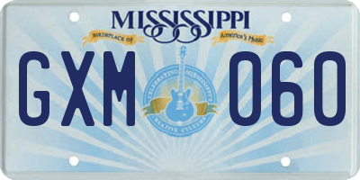 MS license plate GXM060