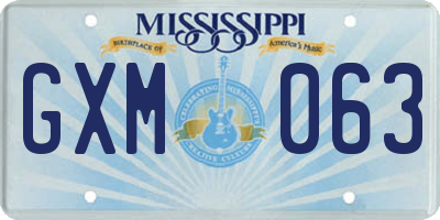MS license plate GXM063