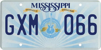 MS license plate GXM066