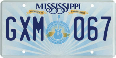 MS license plate GXM067