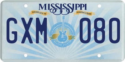 MS license plate GXM080