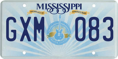 MS license plate GXM083