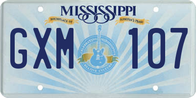 MS license plate GXM107