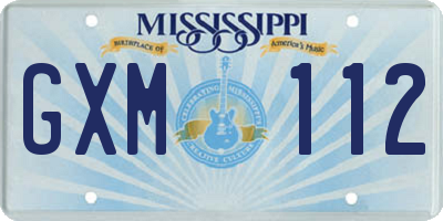 MS license plate GXM112
