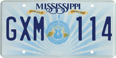 MS license plate GXM114