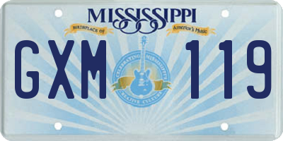 MS license plate GXM119