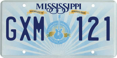 MS license plate GXM121
