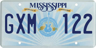 MS license plate GXM122