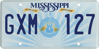 MS license plate GXM127