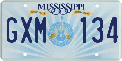 MS license plate GXM134
