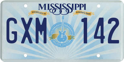 MS license plate GXM142