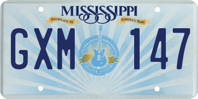 MS license plate GXM147
