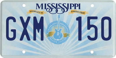 MS license plate GXM150