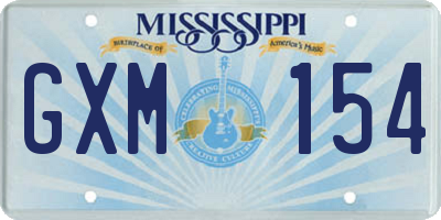 MS license plate GXM154