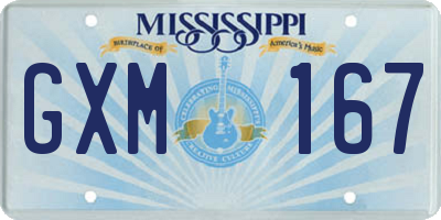 MS license plate GXM167