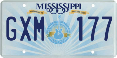 MS license plate GXM177