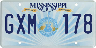 MS license plate GXM178