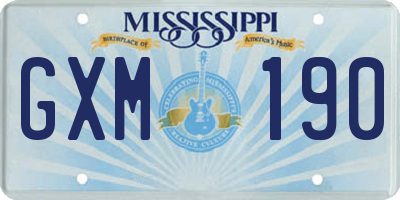 MS license plate GXM190