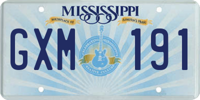 MS license plate GXM191
