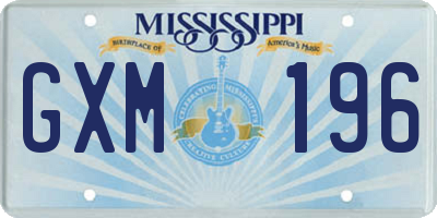 MS license plate GXM196