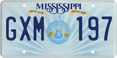 MS license plate GXM197