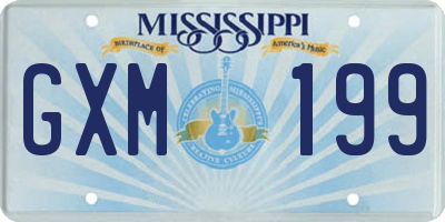 MS license plate GXM199