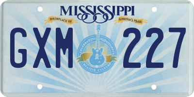 MS license plate GXM227