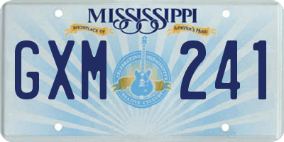 MS license plate GXM241