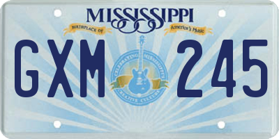 MS license plate GXM245