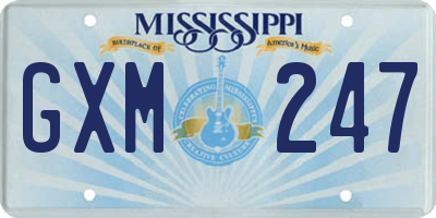 MS license plate GXM247