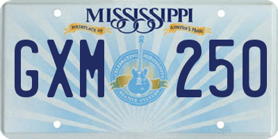 MS license plate GXM250